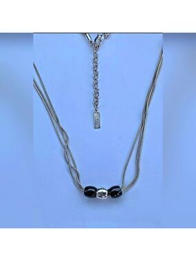 Napier Silver Multi-layer Bead Necklace